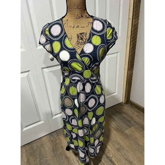slim fit dress slacks Julia Cotton Wrap Midi Dress-Highland Green, Painted Dot